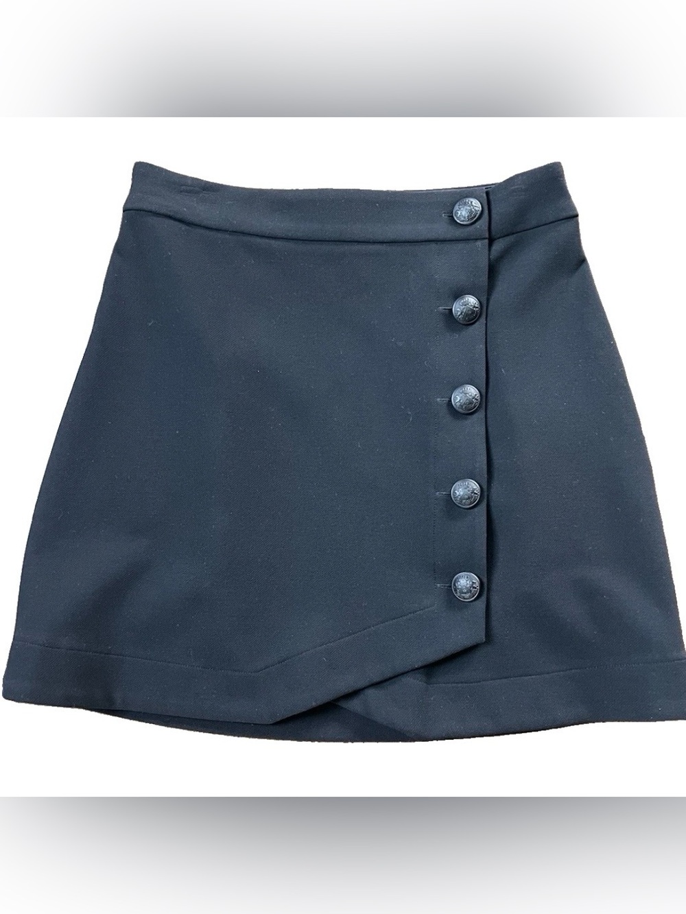 Express Black Wrap Buttoned Mini Skirt
